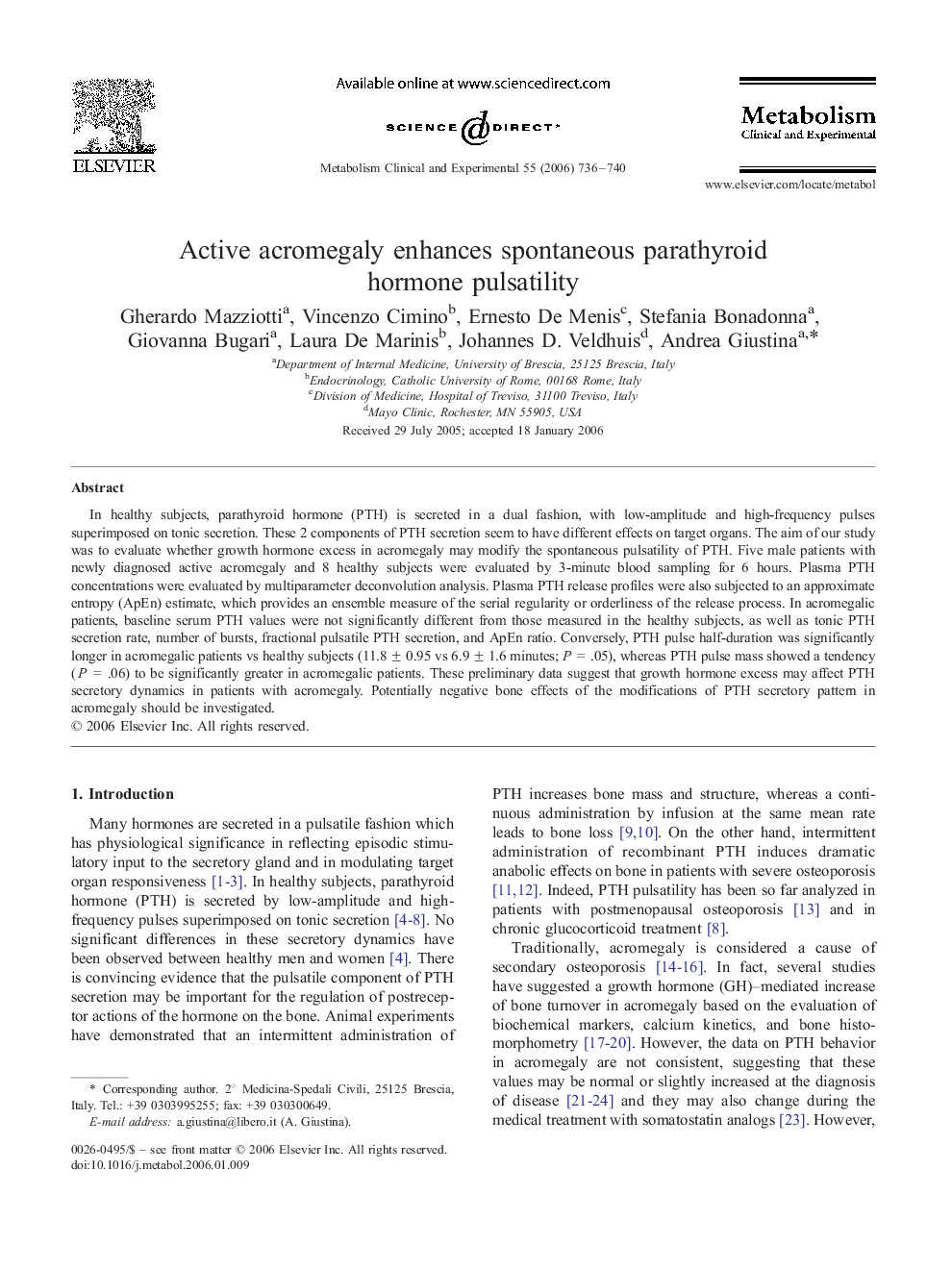 عکس صفحه اول مقاله: Active acromegaly enhances spontaneous parathyroid hormone pulsatility Active acromegaly enhances spontaneous parathyroid hormone pulsatility