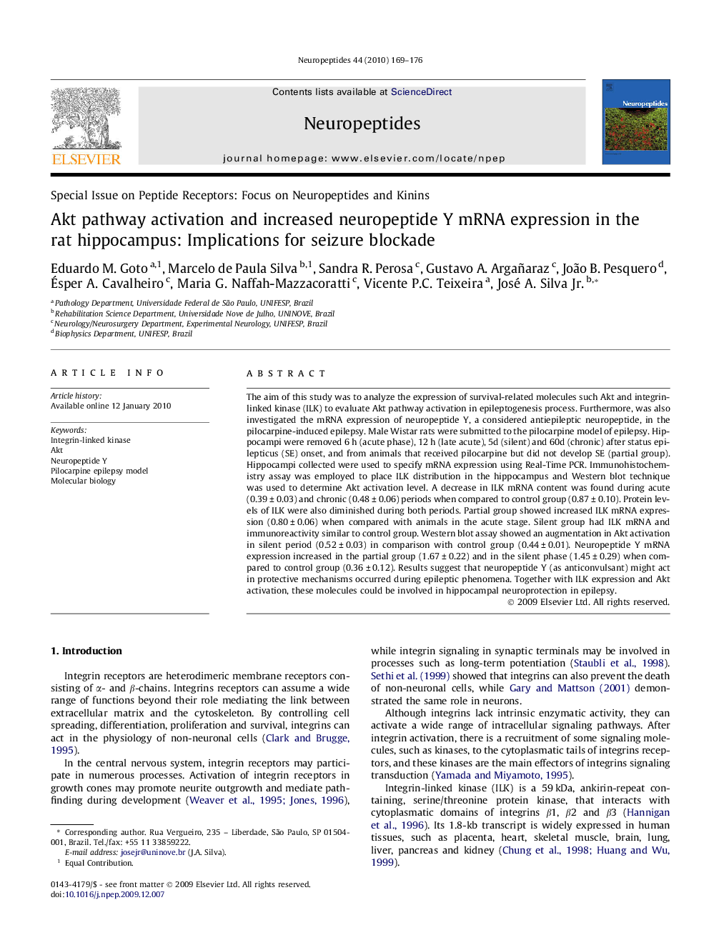 Akt pathway activation and increased neuropeptide Y mRNA expression in the rat hippocampus: Implications for seizure blockade