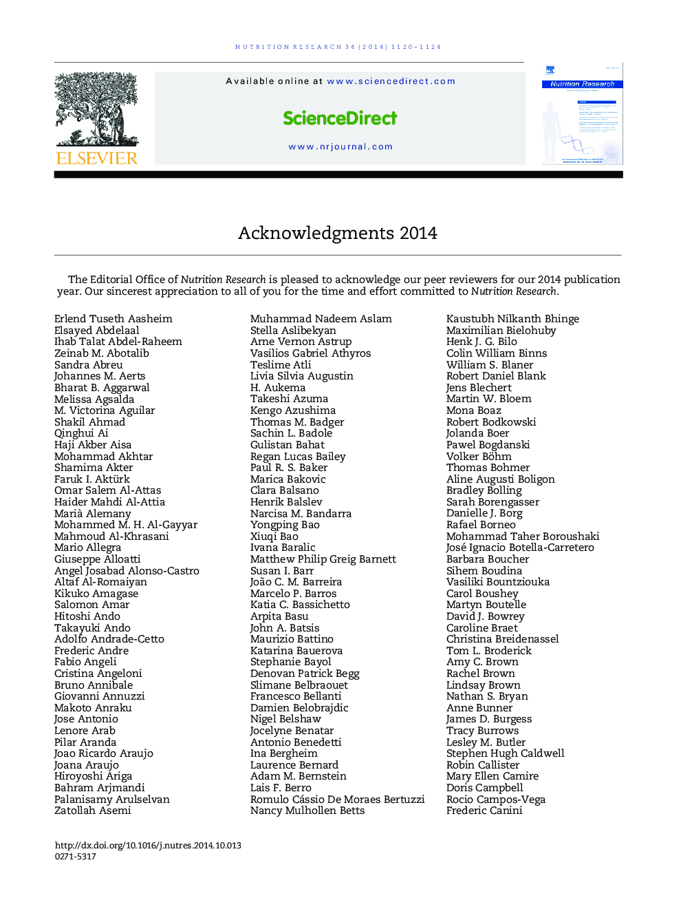 Acknowledgments 2014