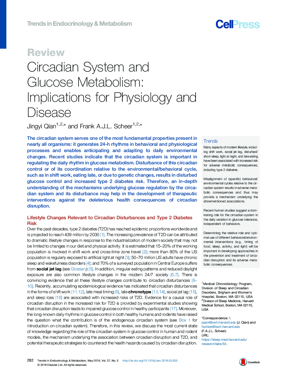 Circadian System and Glucose Metabolism: Implications for Physiology and Disease