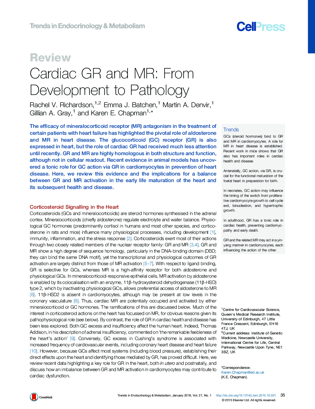 Cardiac GR and MR: From Development to Pathology