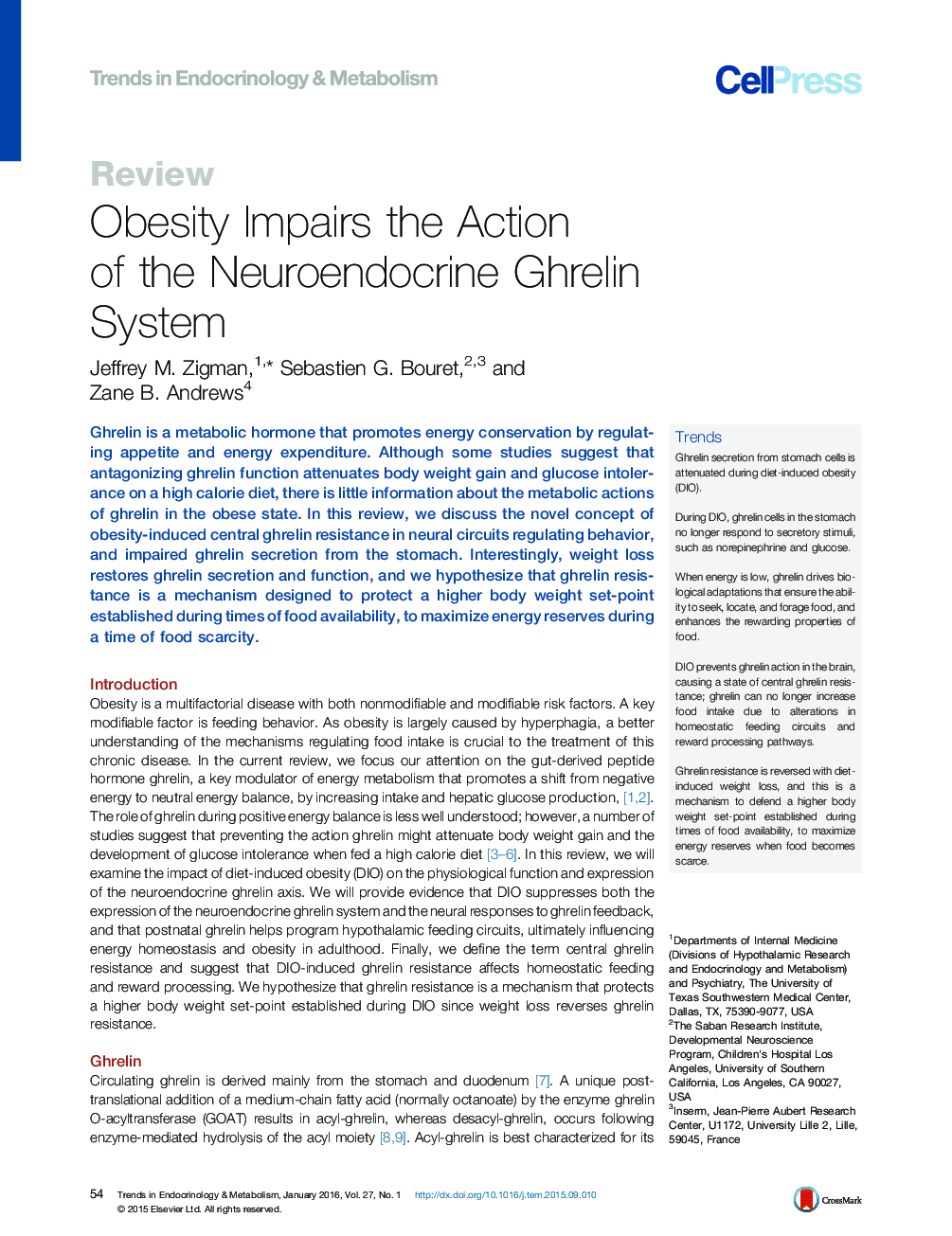 Obesity Impairs the Action of the Neuroendocrine Ghrelin System