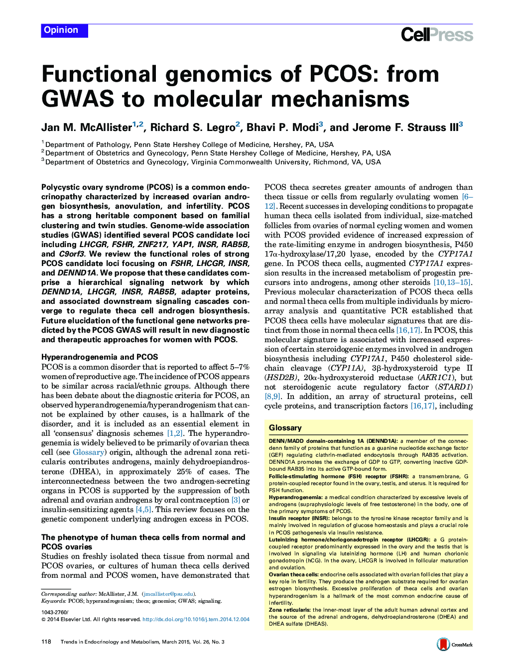 Functional genomics of PCOS: from GWAS to molecular mechanisms