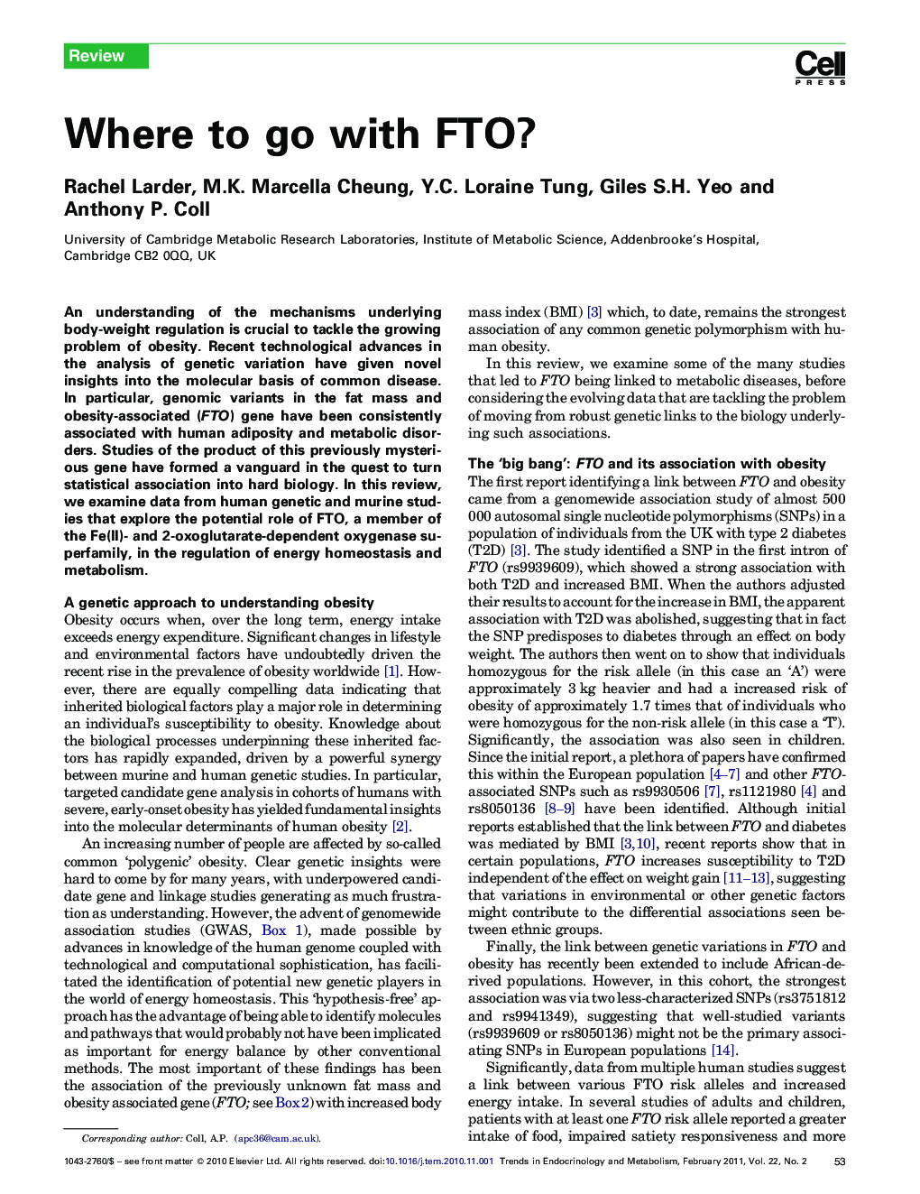 Where to go with FTO?