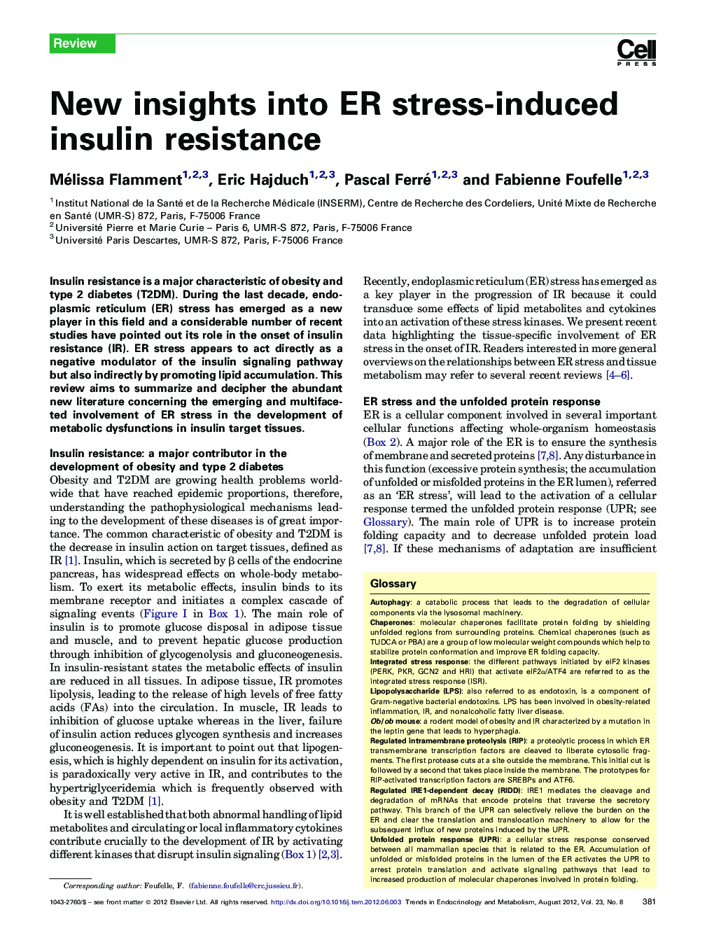 New insights into ER stress-induced insulin resistance