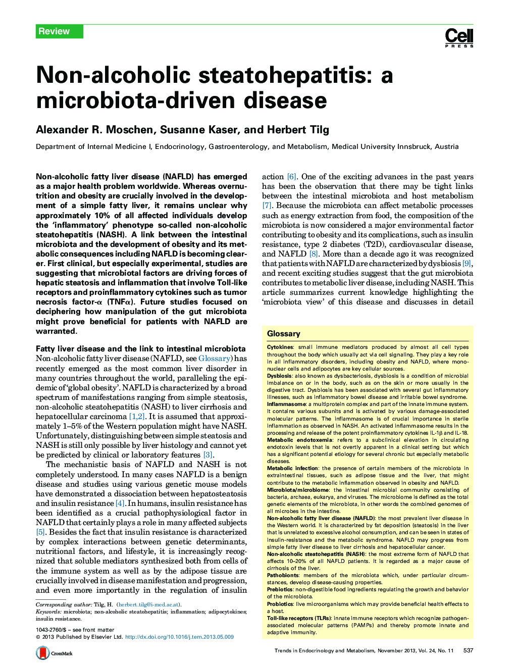 Non-alcoholic steatohepatitis: a microbiota-driven disease