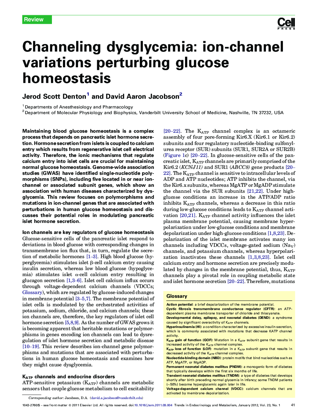 Channeling dysglycemia: ion-channel variations perturbing glucose homeostasis