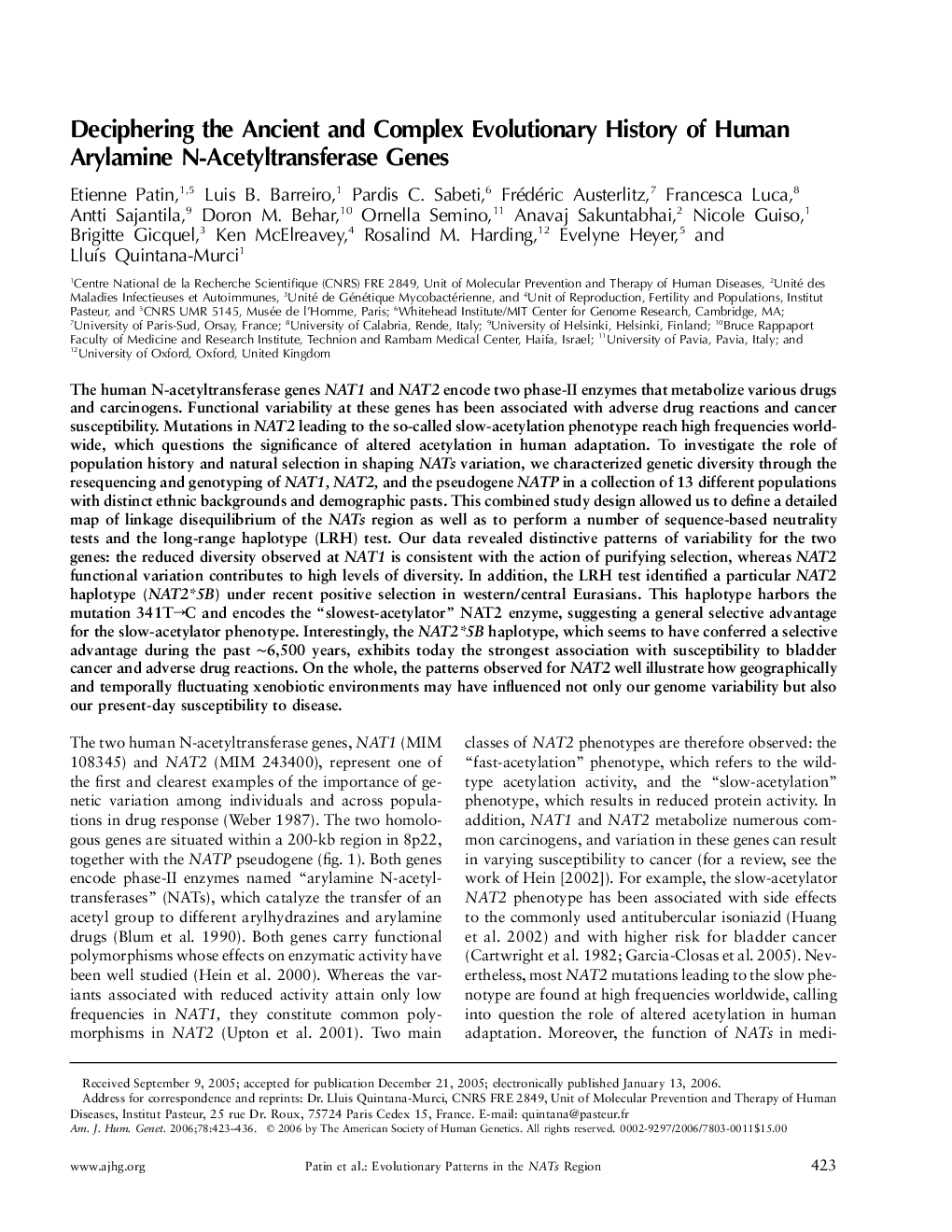 Deciphering the Ancient and Complex Evolutionary History of Human Arylamine N-Acetyltransferase Genes