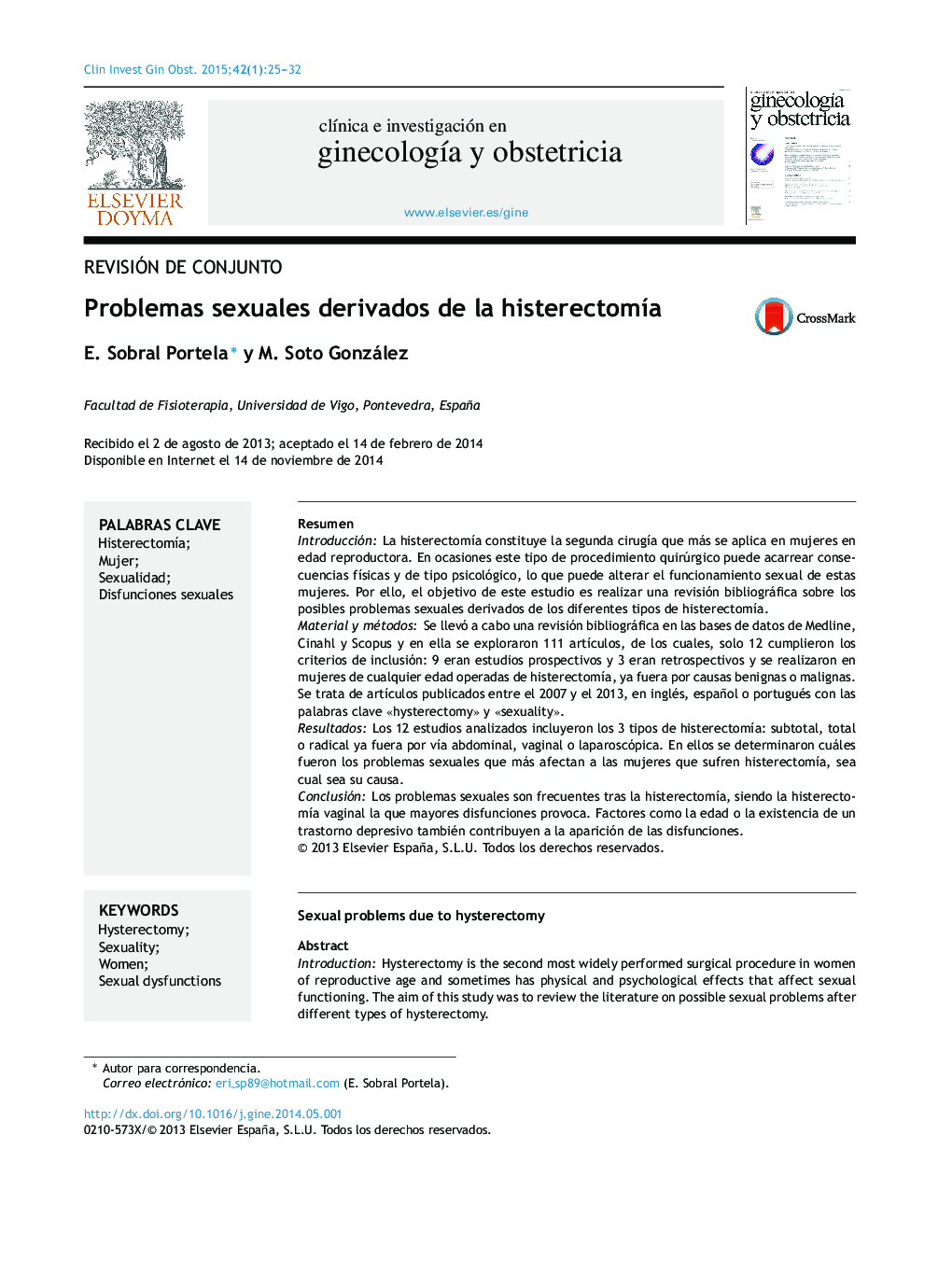 Problemas sexuales derivados de la histerectomía