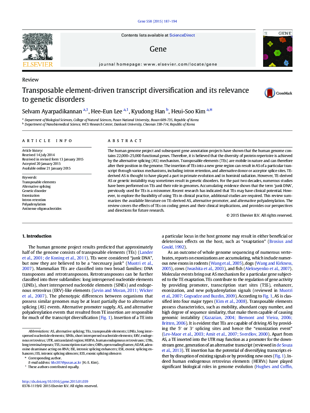 Transposable element-driven transcript diversification and its relevance to genetic disorders