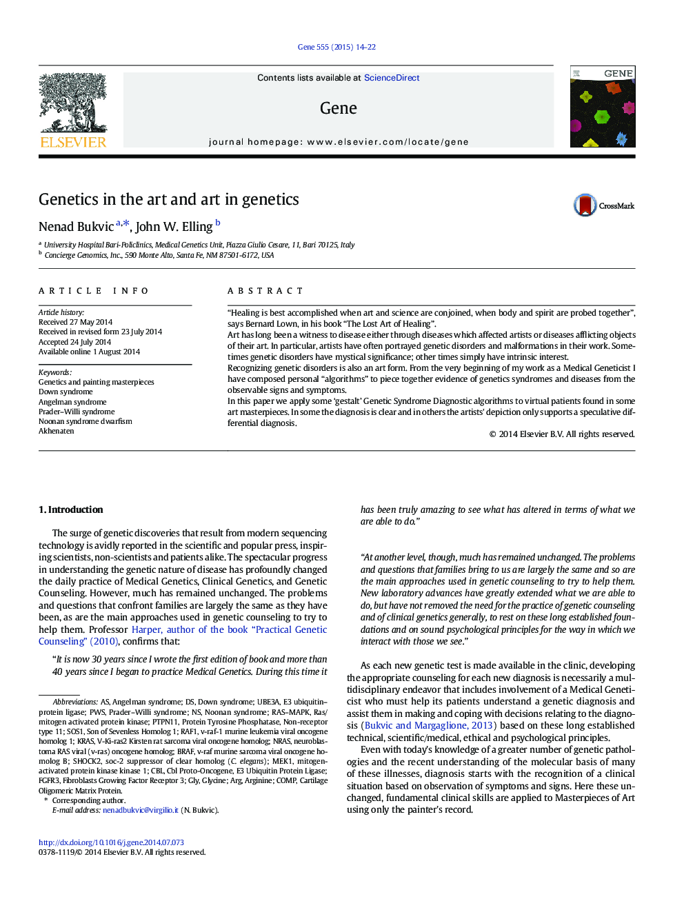 Genetics in the art and art in genetics