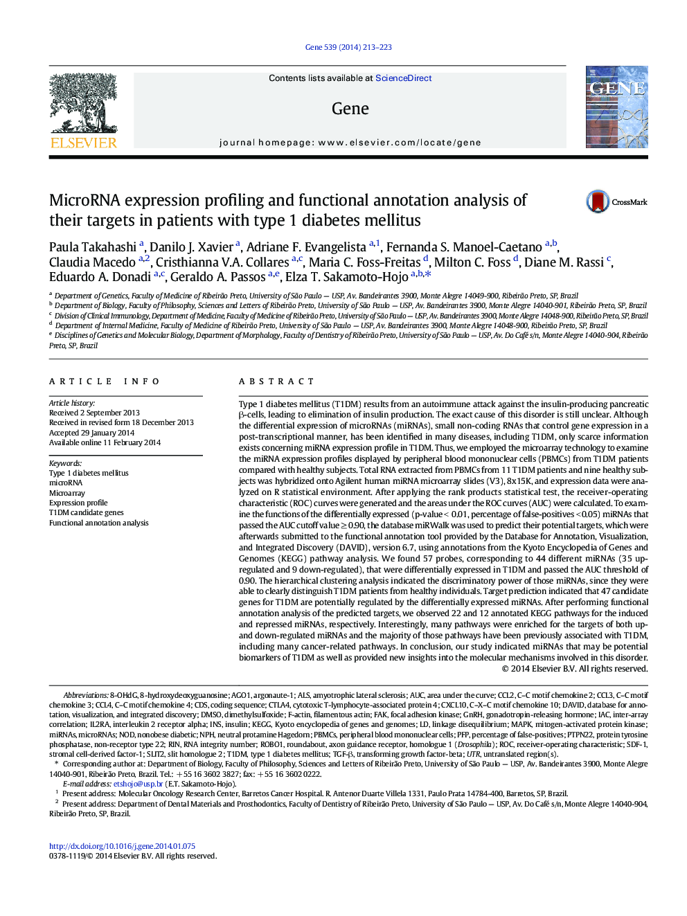 MicroRNA expression profiling and functional annotation analysis of their targets in patients with type 1 diabetes mellitus