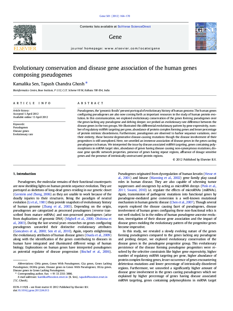 Evolutionary conservation and disease gene association of the human genes composing pseudogenes