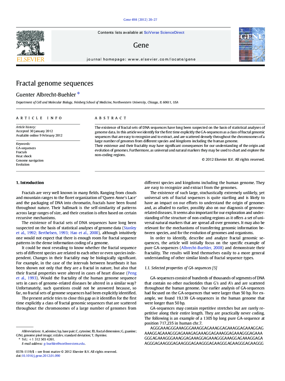 Fractal genome sequences