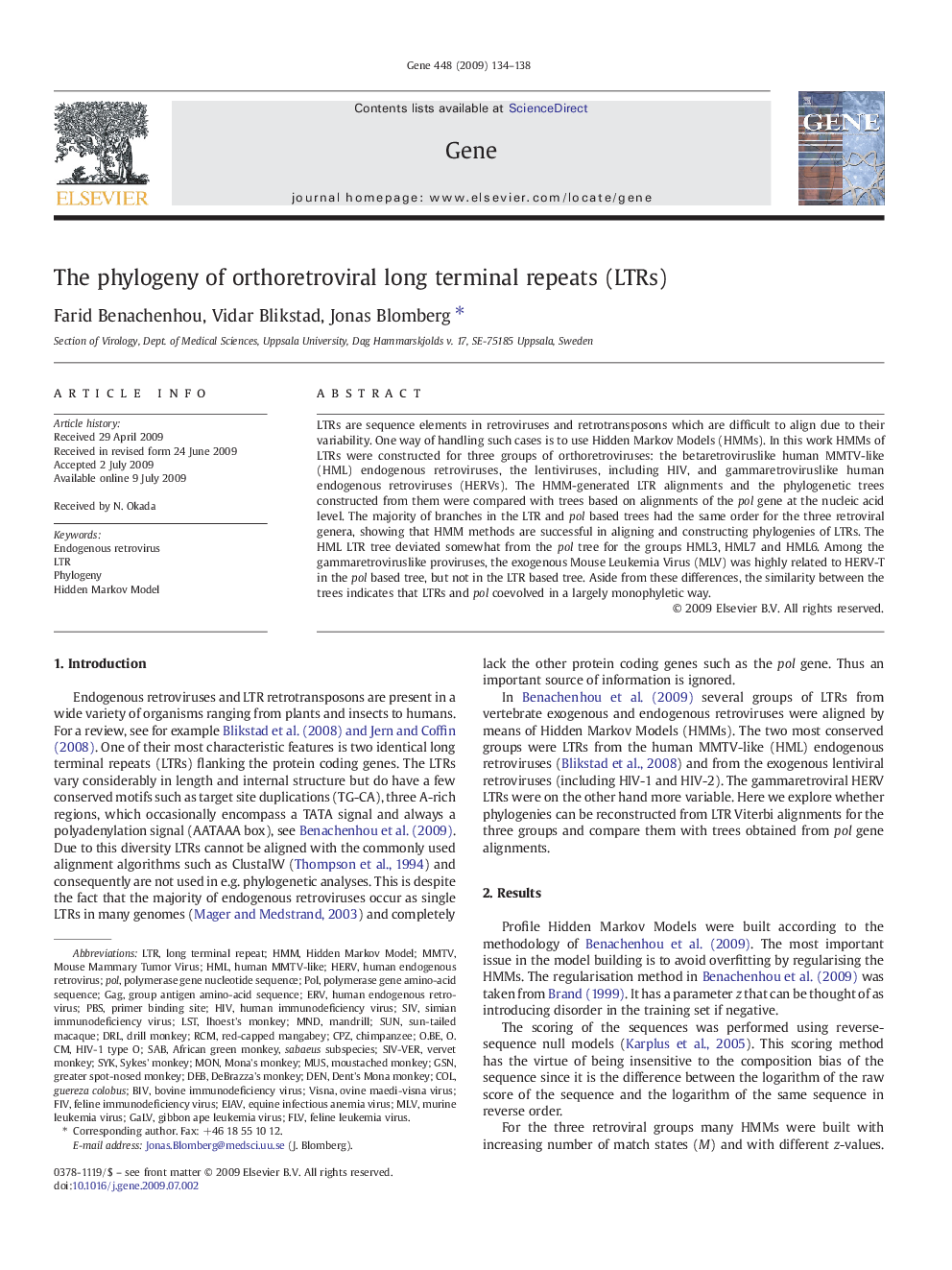 The phylogeny of orthoretroviral long terminal repeats (LTRs)