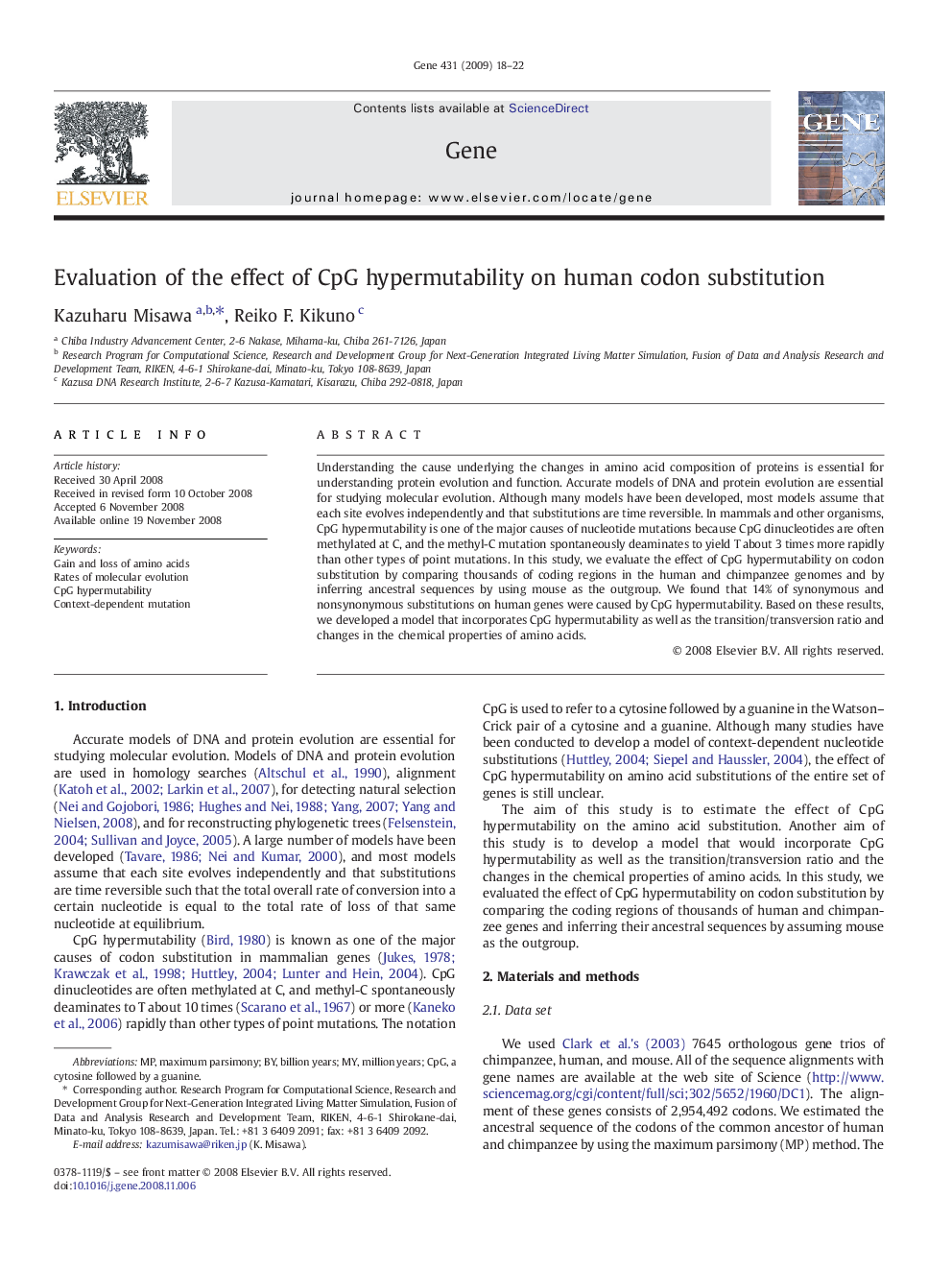 Evaluation of the effect of CpG hypermutability on human codon substitution