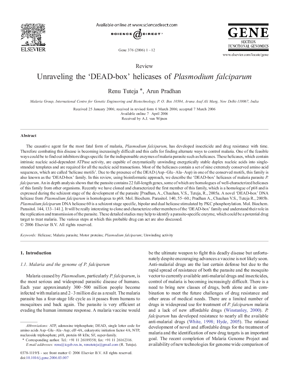 Unraveling the ‘DEAD-box’ helicases of Plasmodium falciparum