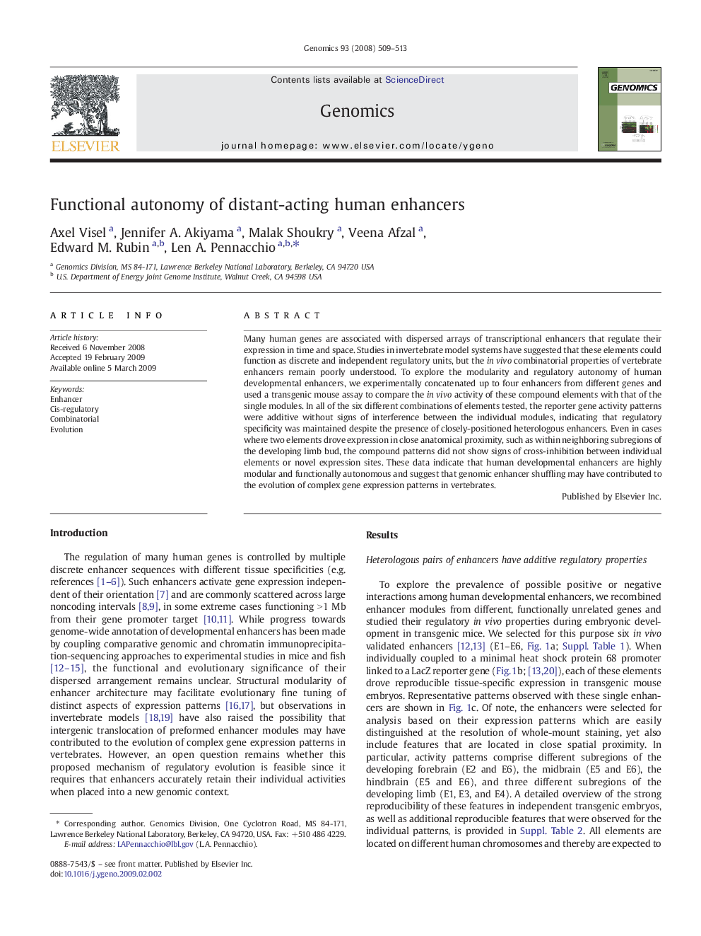 Functional autonomy of distant-acting human enhancers