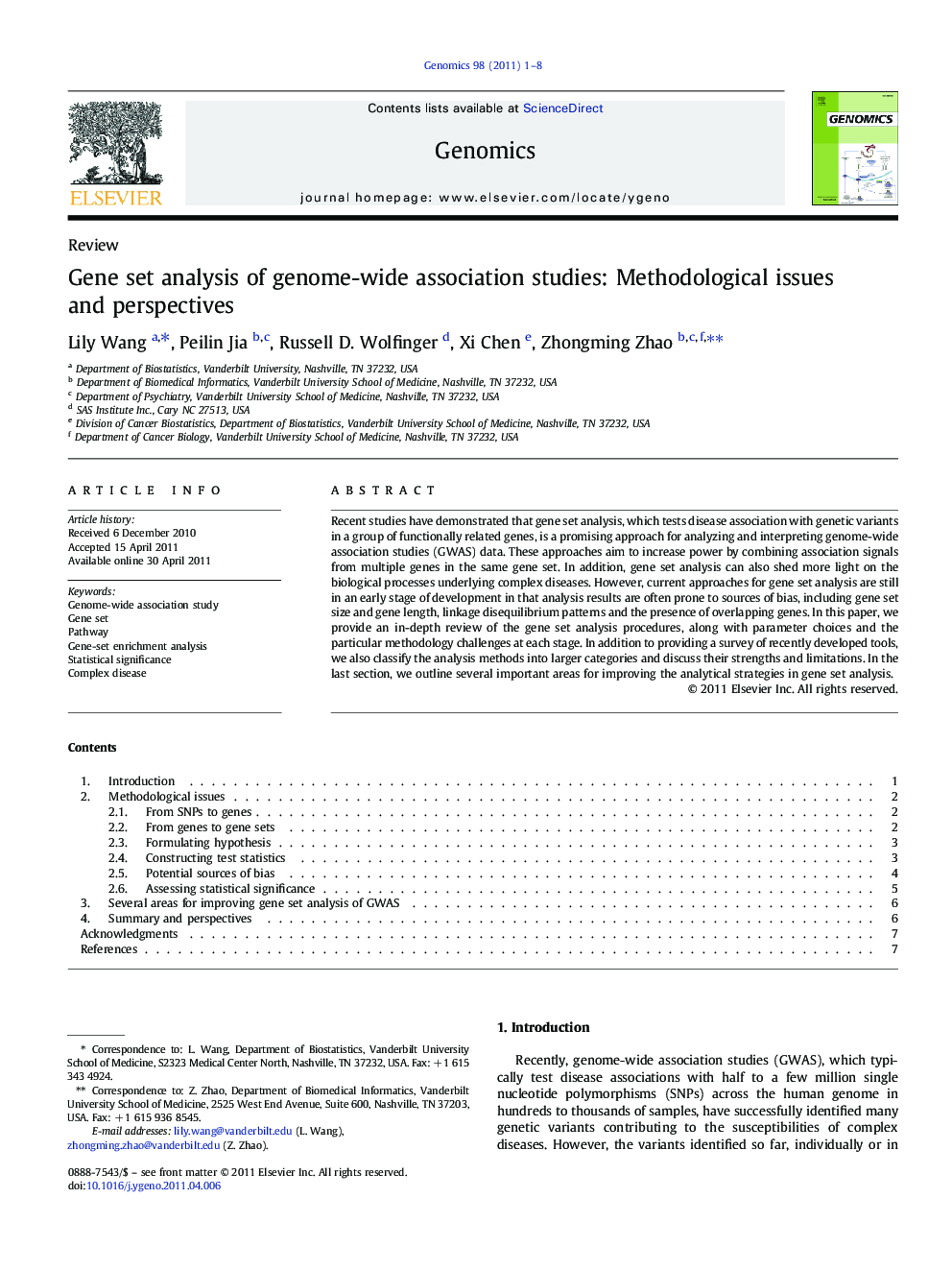 Gene set analysis of genome-wide association studies: Methodological issues and perspectives