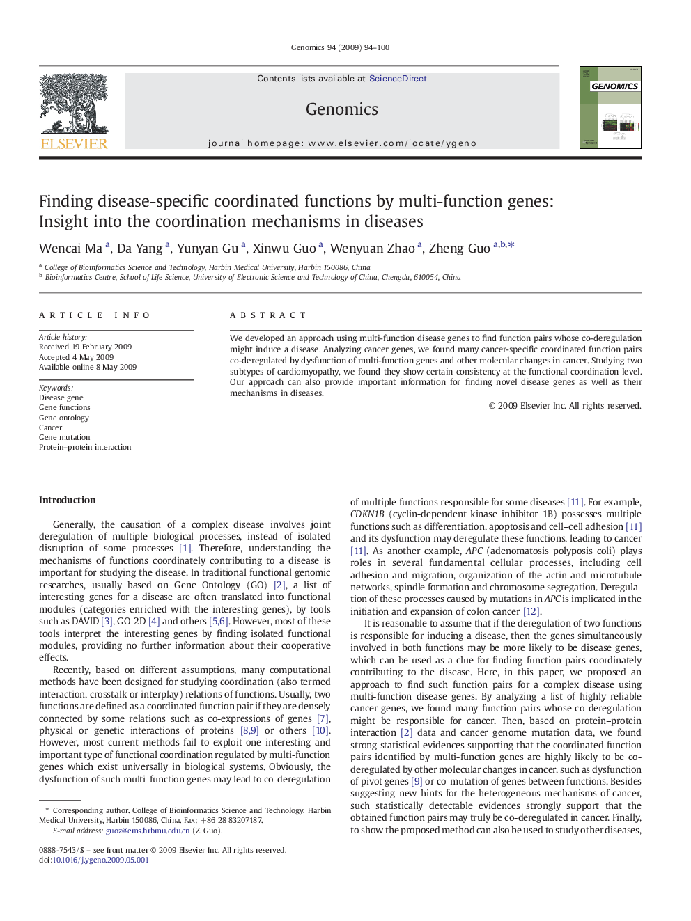 Finding disease-specific coordinated functions by multi-function genes: Insight into the coordination mechanisms in diseases