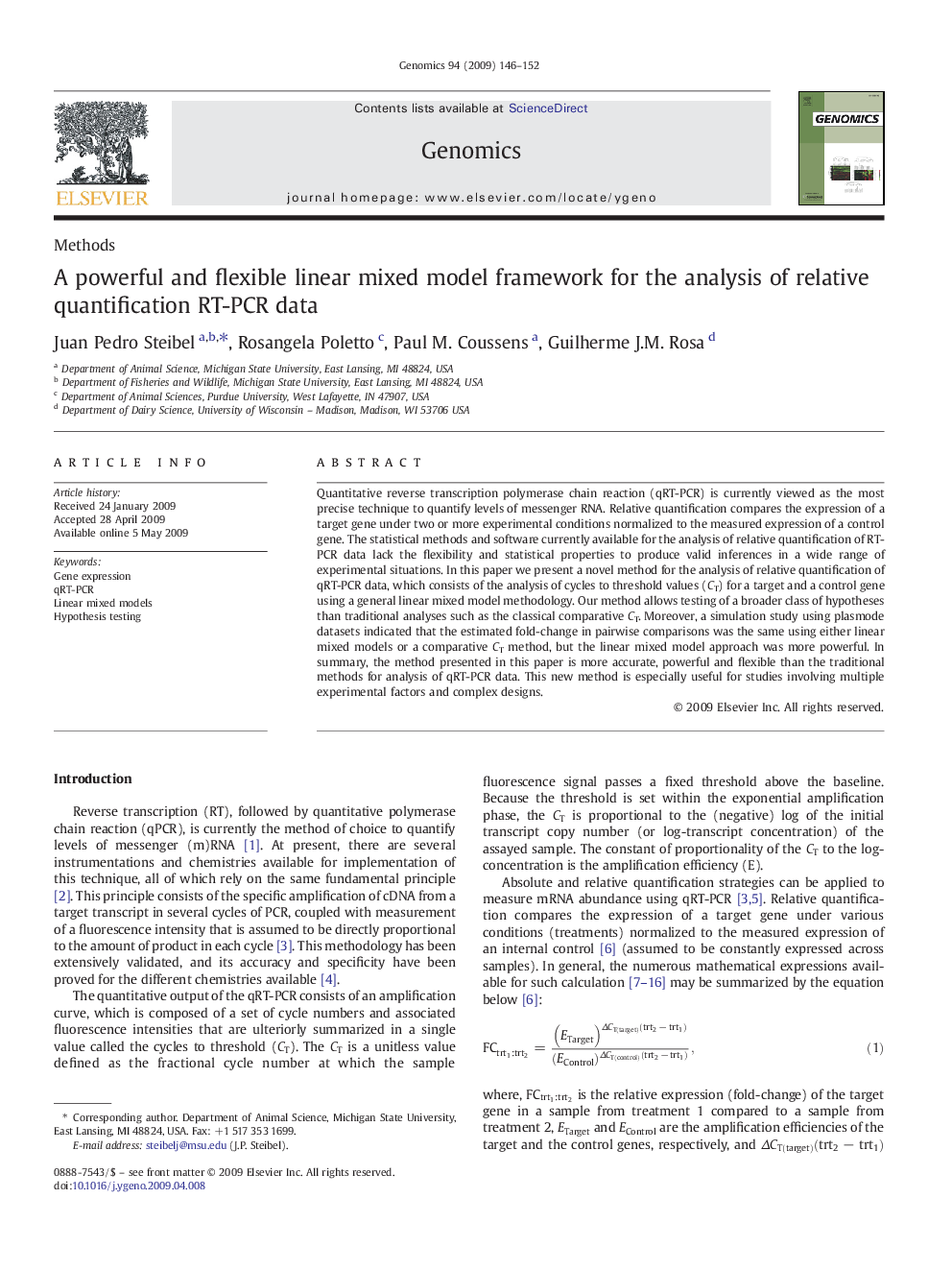 A powerful and flexible linear mixed model framework for the analysis of relative quantification RT-PCR data