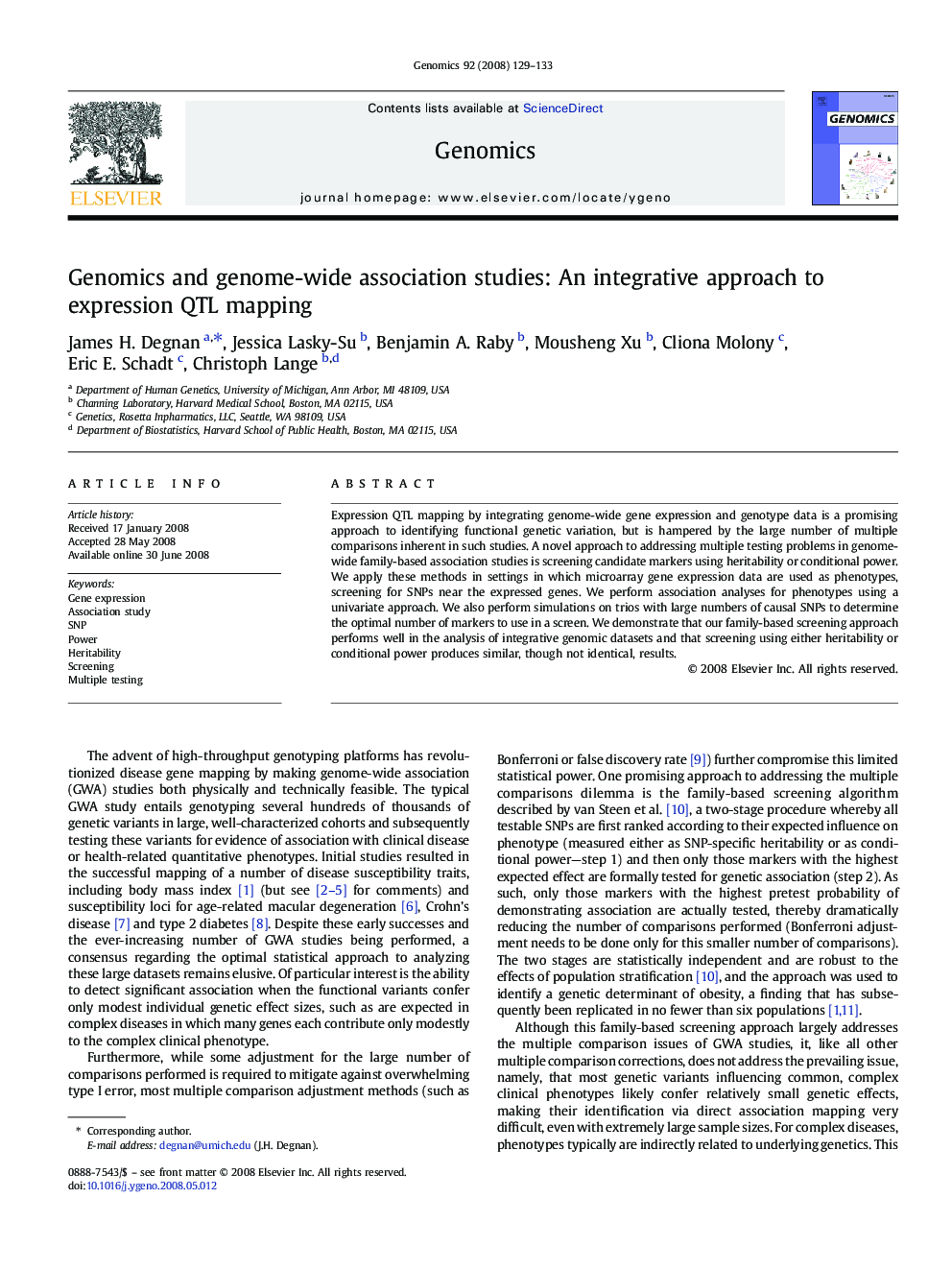 Genomics and genome-wide association studies: An integrative approach to expression QTL mapping