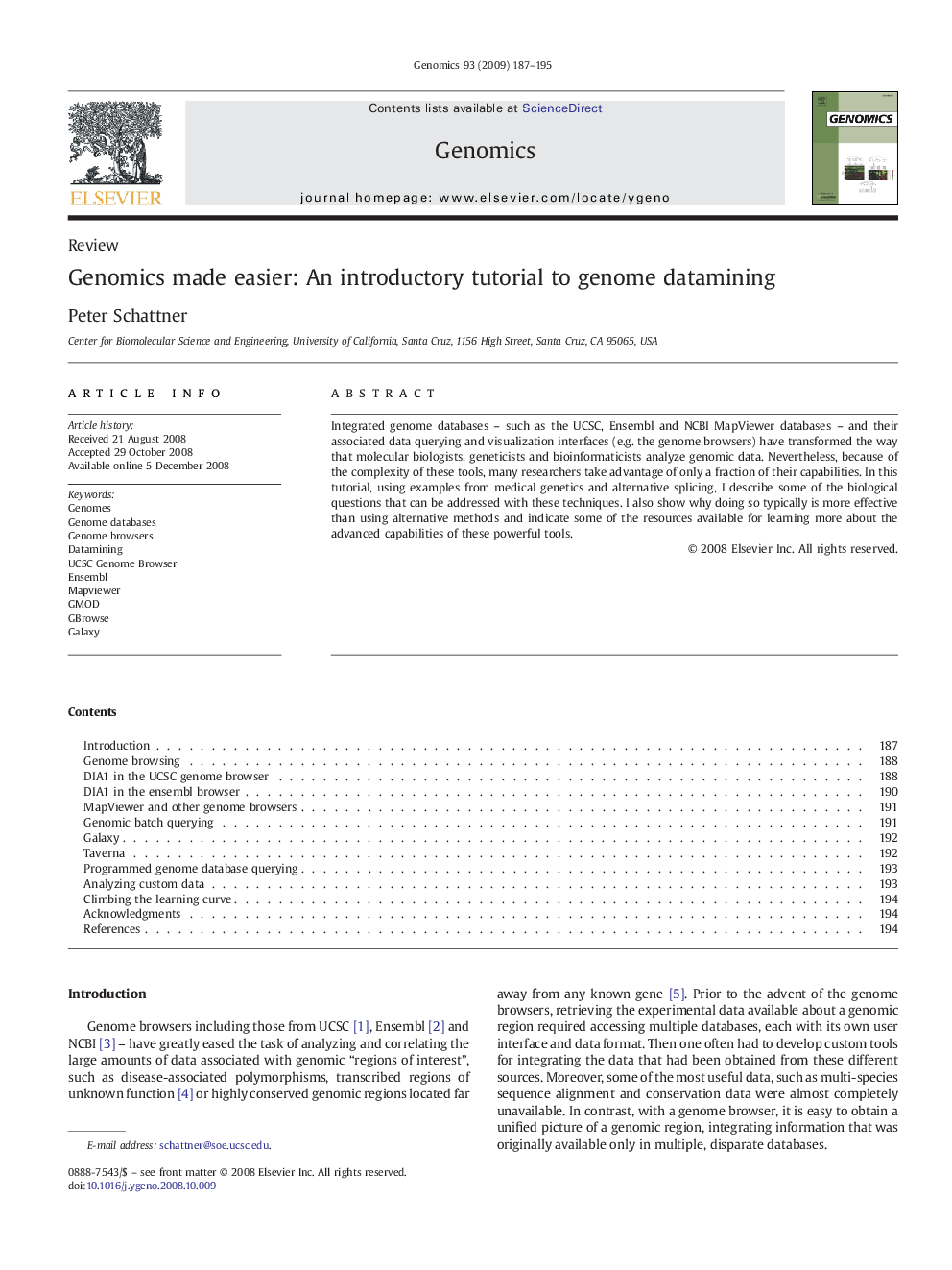 Genomics made easier: An introductory tutorial to genome datamining