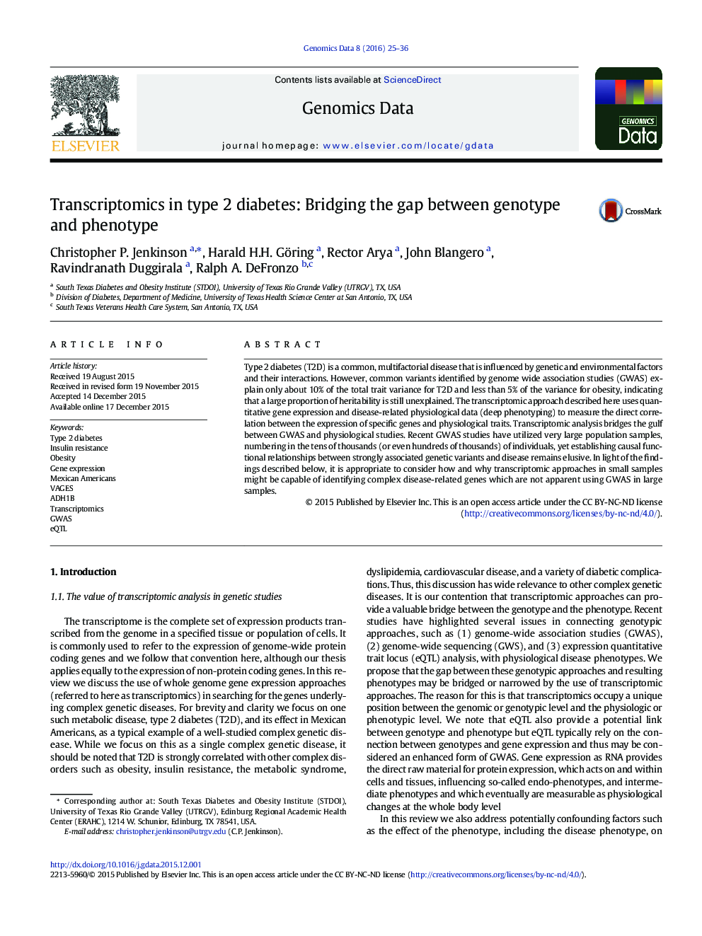 Transcriptomics in type 2 diabetes: Bridging the gap between genotype and phenotype