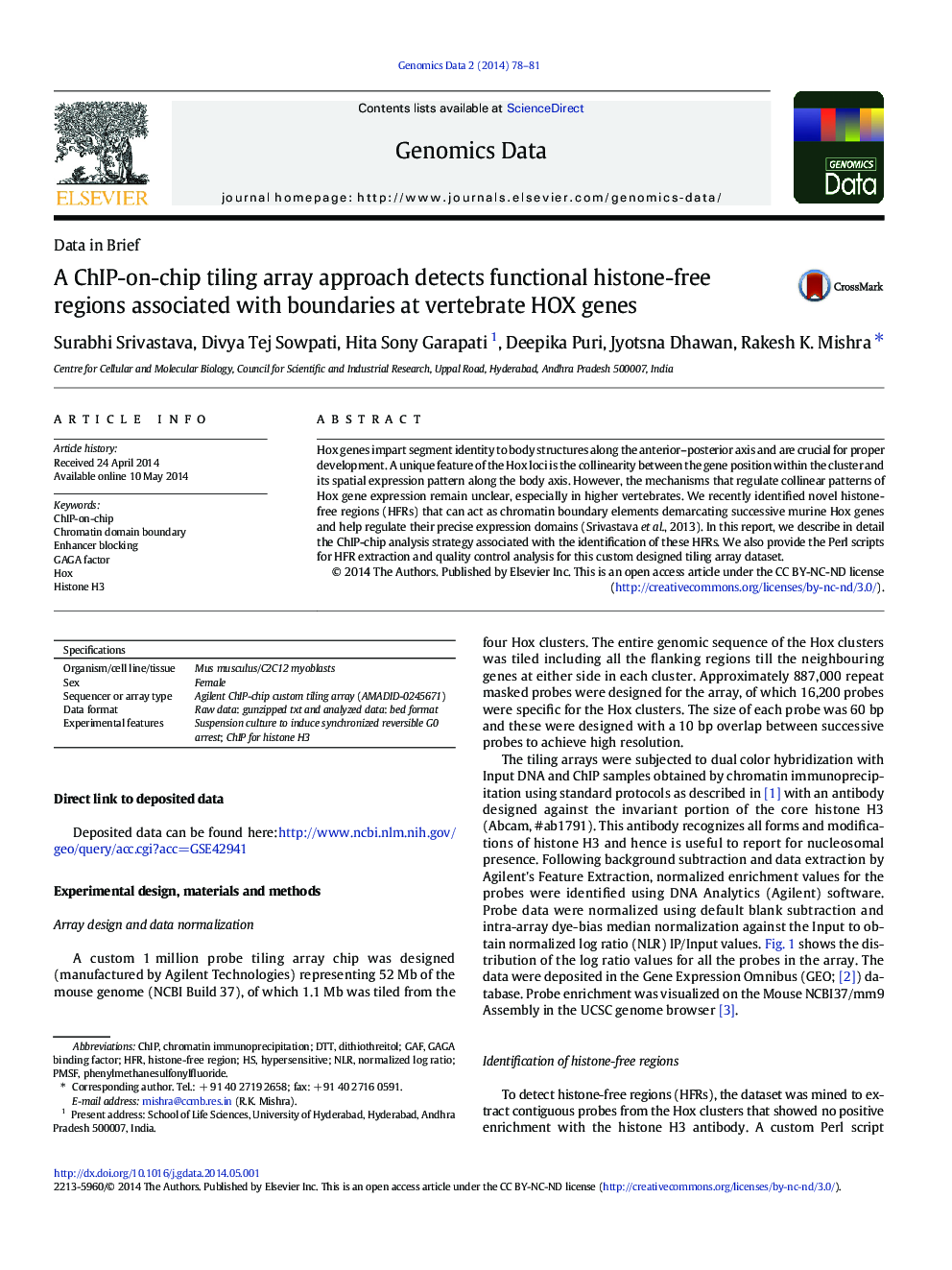 A ChIP-on-chip tiling array approach detects functional histone-free regions associated with boundaries at vertebrate HOX genes