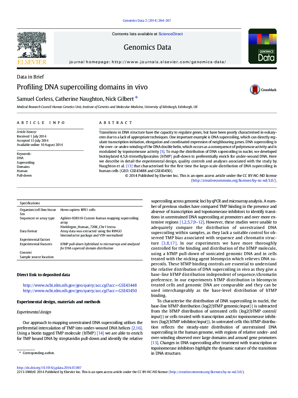 Profiling DNA supercoiling domains in vivo