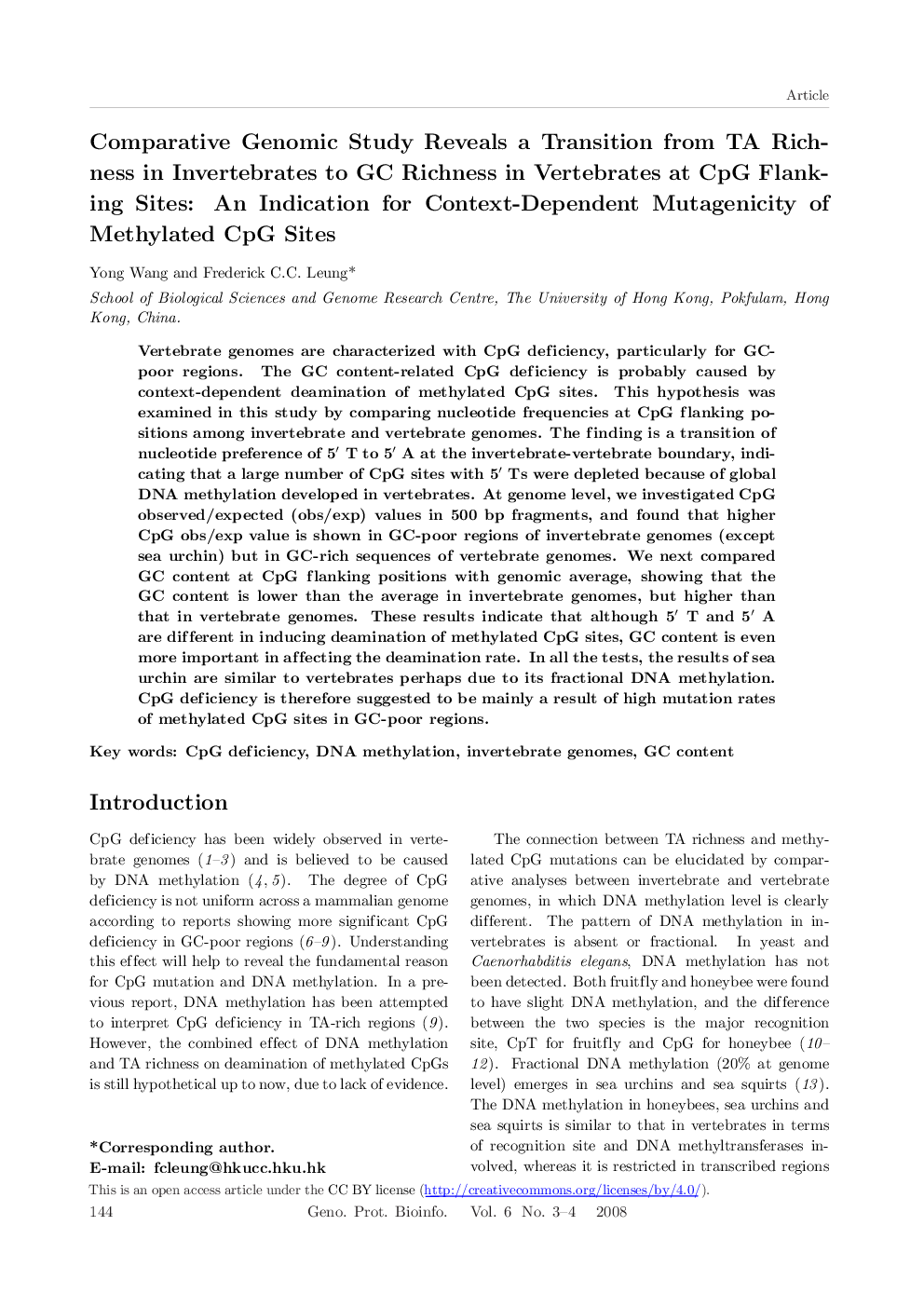 Comparative Genomic Study Reveals a Transition from TA Richness in Invertebrates to GC Richness in Vertebrates at CpG Flanking Sites: An Indication for Context-Dependent Mutagenicity of Methylated CpG Sites