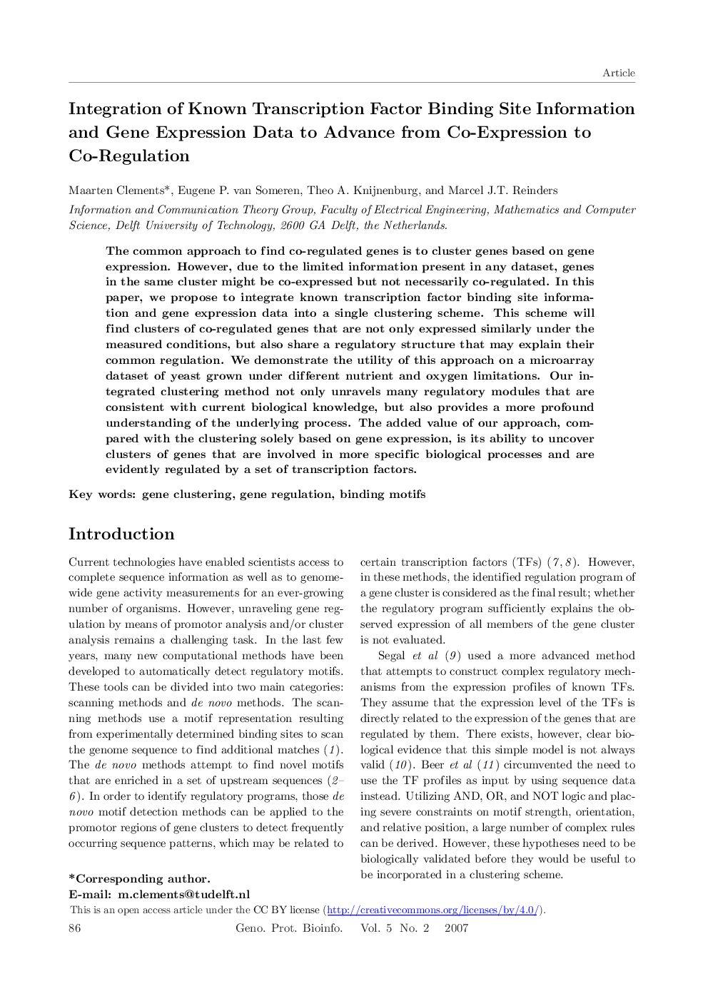 Integration of Known Transcription Factor Binding Site Information and Gene Expression Data to Advance from Co-Expression to Co-Regulation