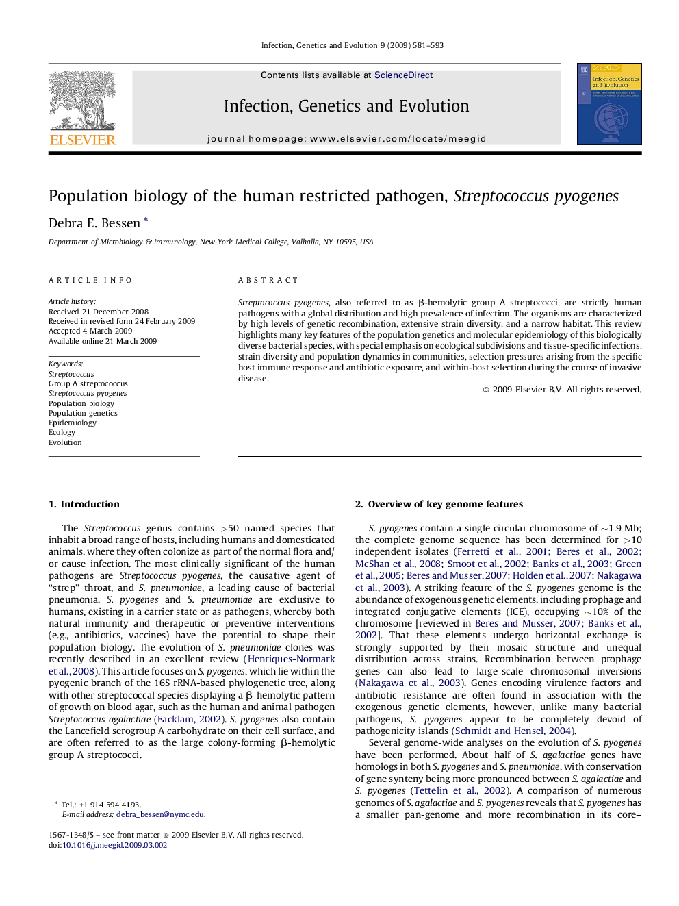 Population biology of the human restricted pathogen, Streptococcus pyogenes