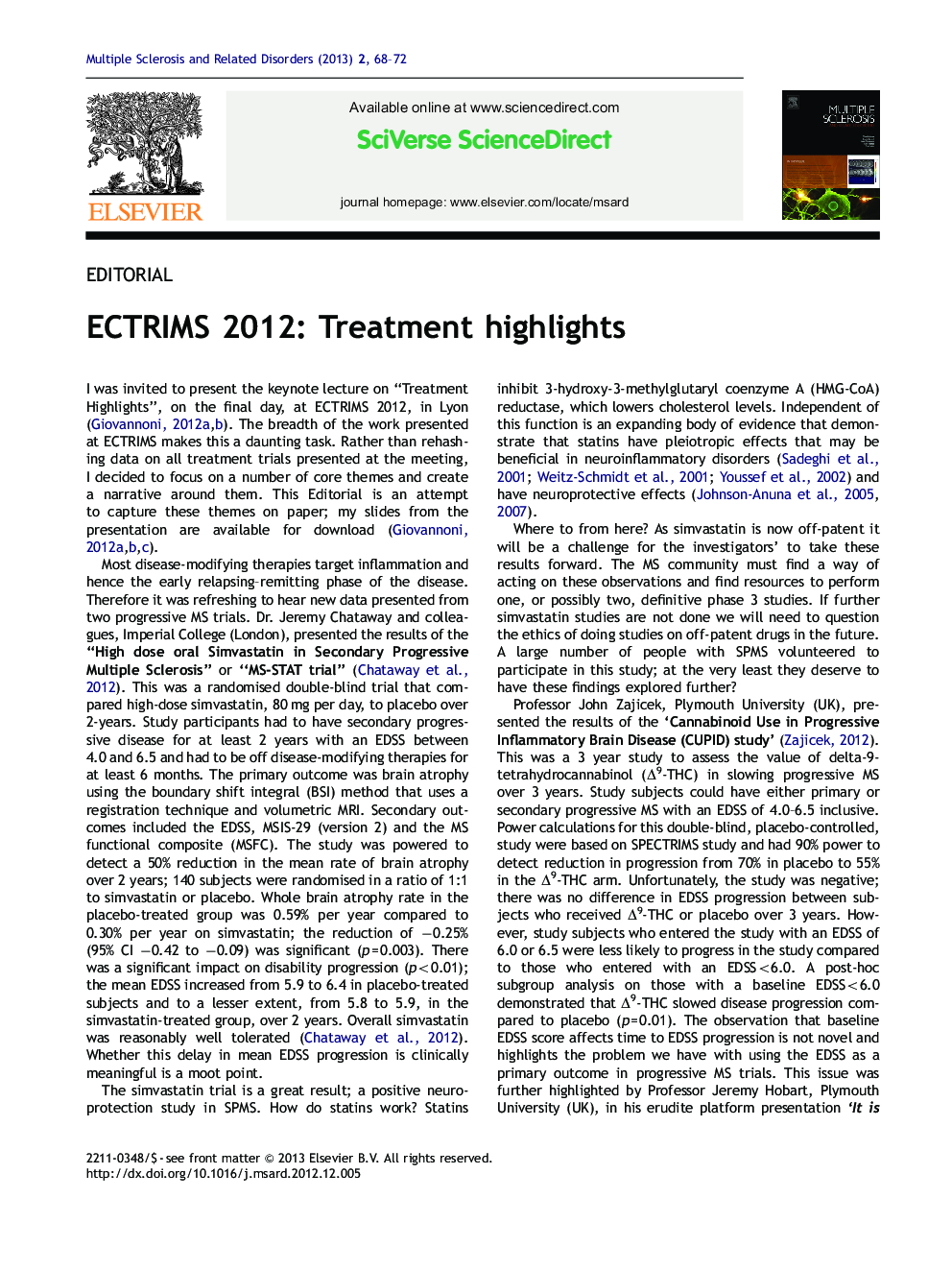 ECTRIMS 2012: Treatment highlights