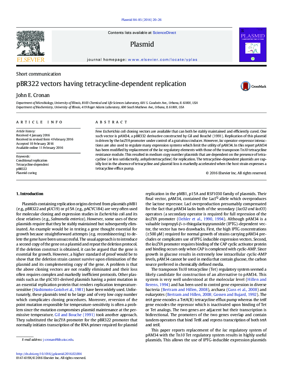 pBR322 vectors having tetracycline-dependent replication