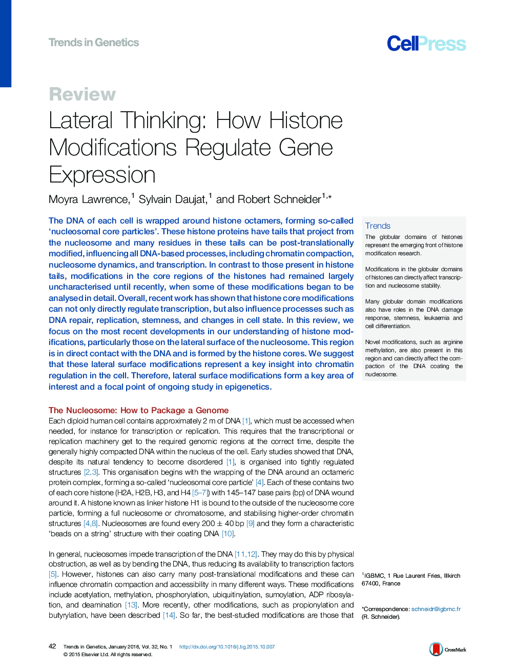 Lateral Thinking: How Histone Modifications Regulate Gene Expression