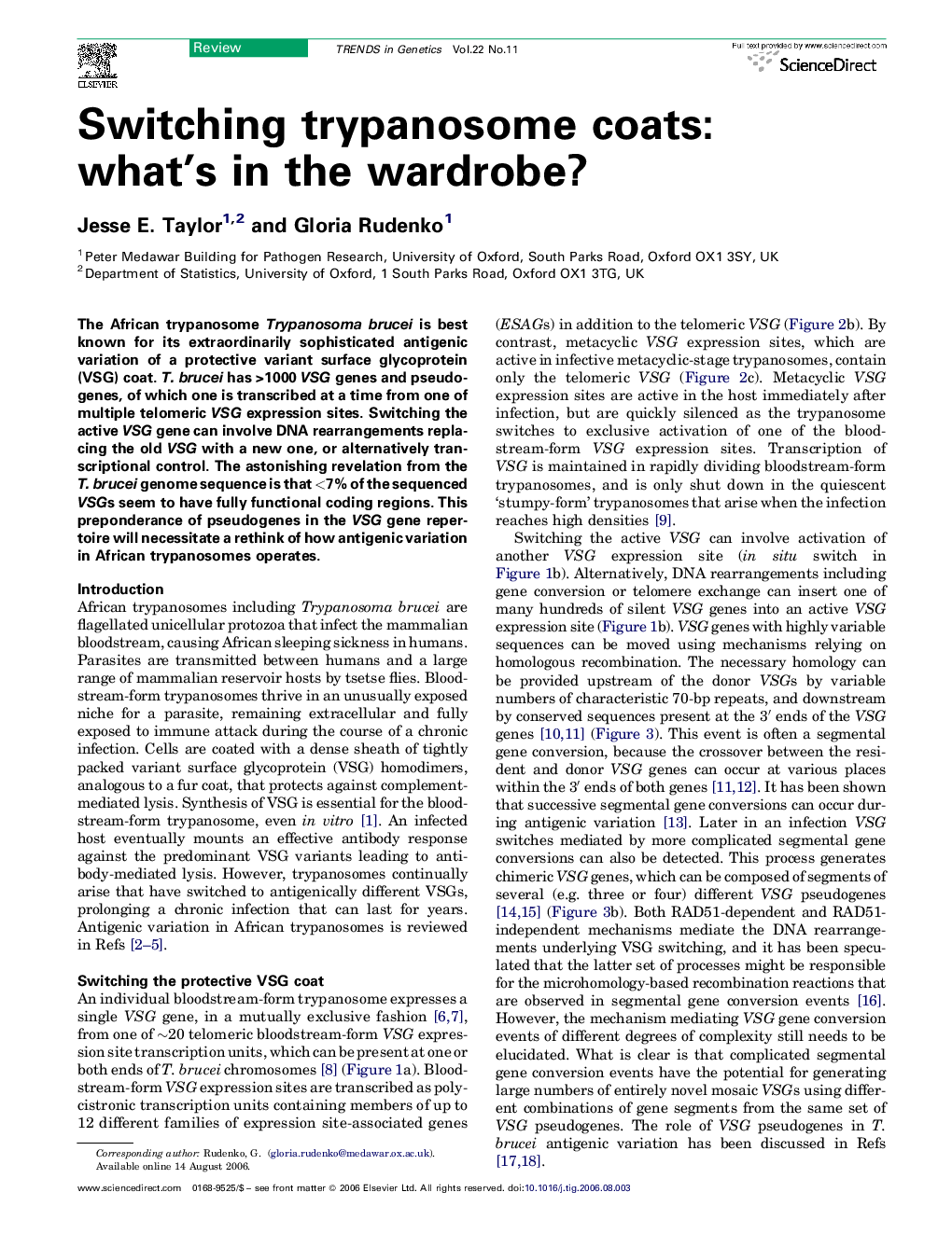 Switching trypanosome coats: what's in the wardrobe?