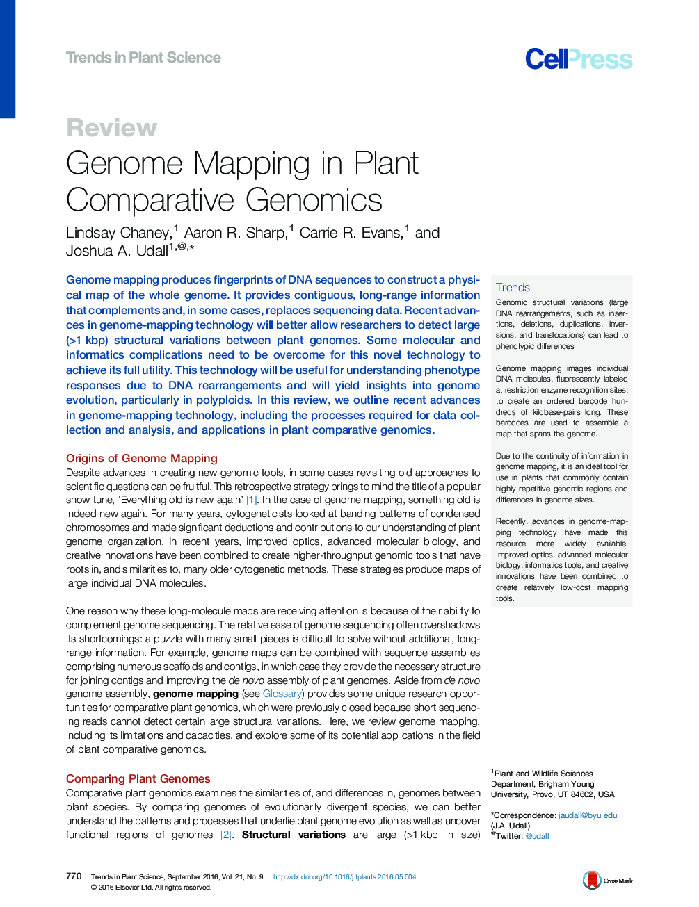 نقشه برداری ژنوم در ژنومیک مقایسه گیاهی 