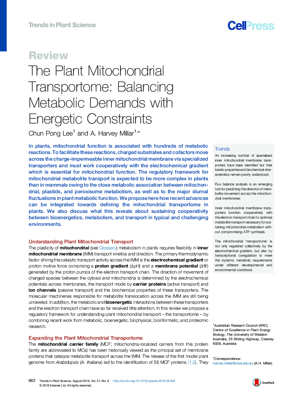ترانسفورماتور میتوکندری گیاهی: تقسیم تقاضای متابولیسم با محدودیت های انرژی 