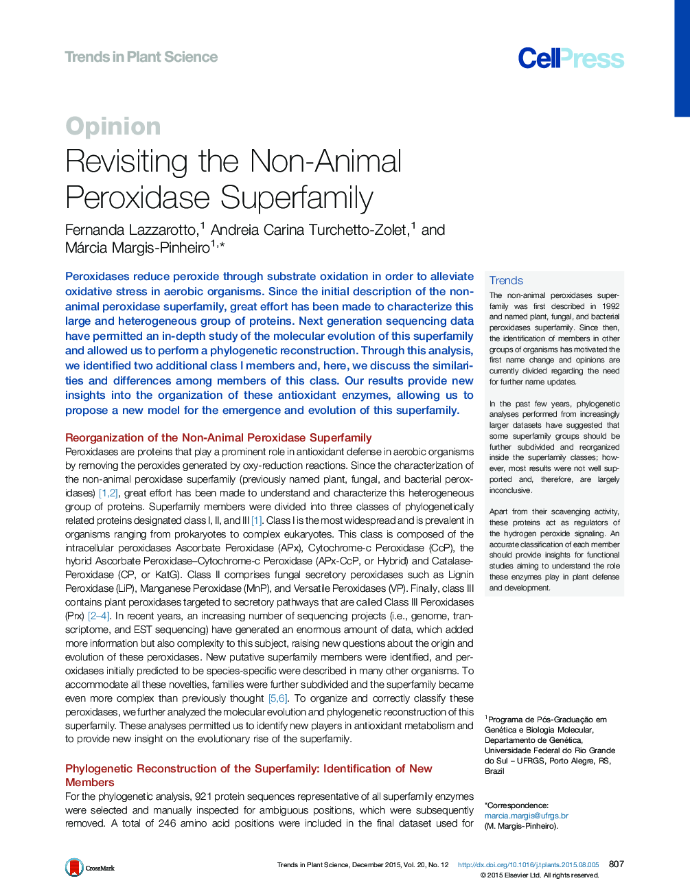 Revisiting the Non-Animal Peroxidase Superfamily