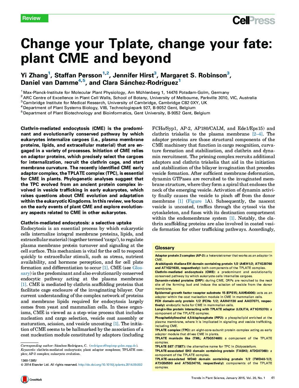 Change your Tplate, change your fate: plant CME and beyond