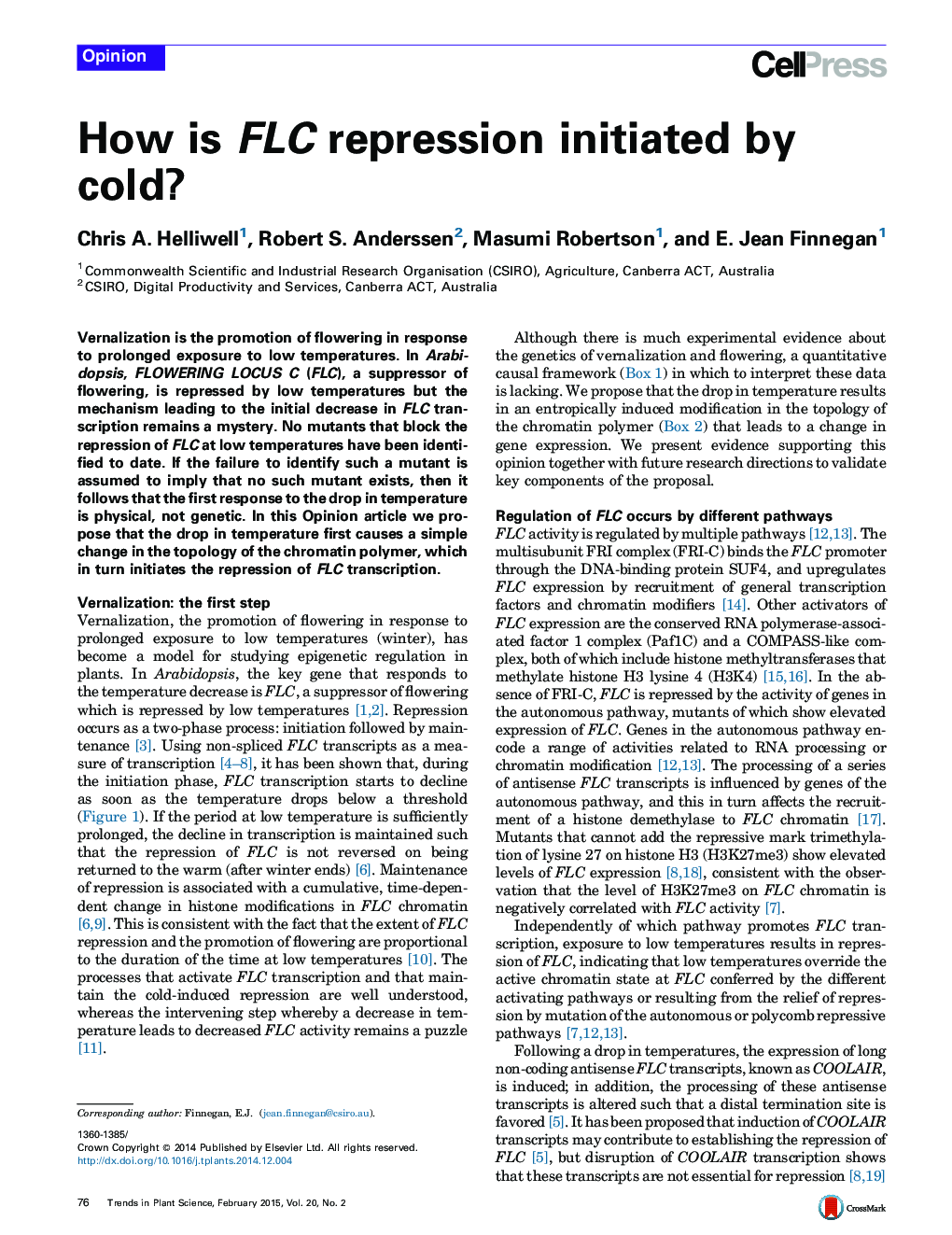 How is FLC repression initiated by cold?