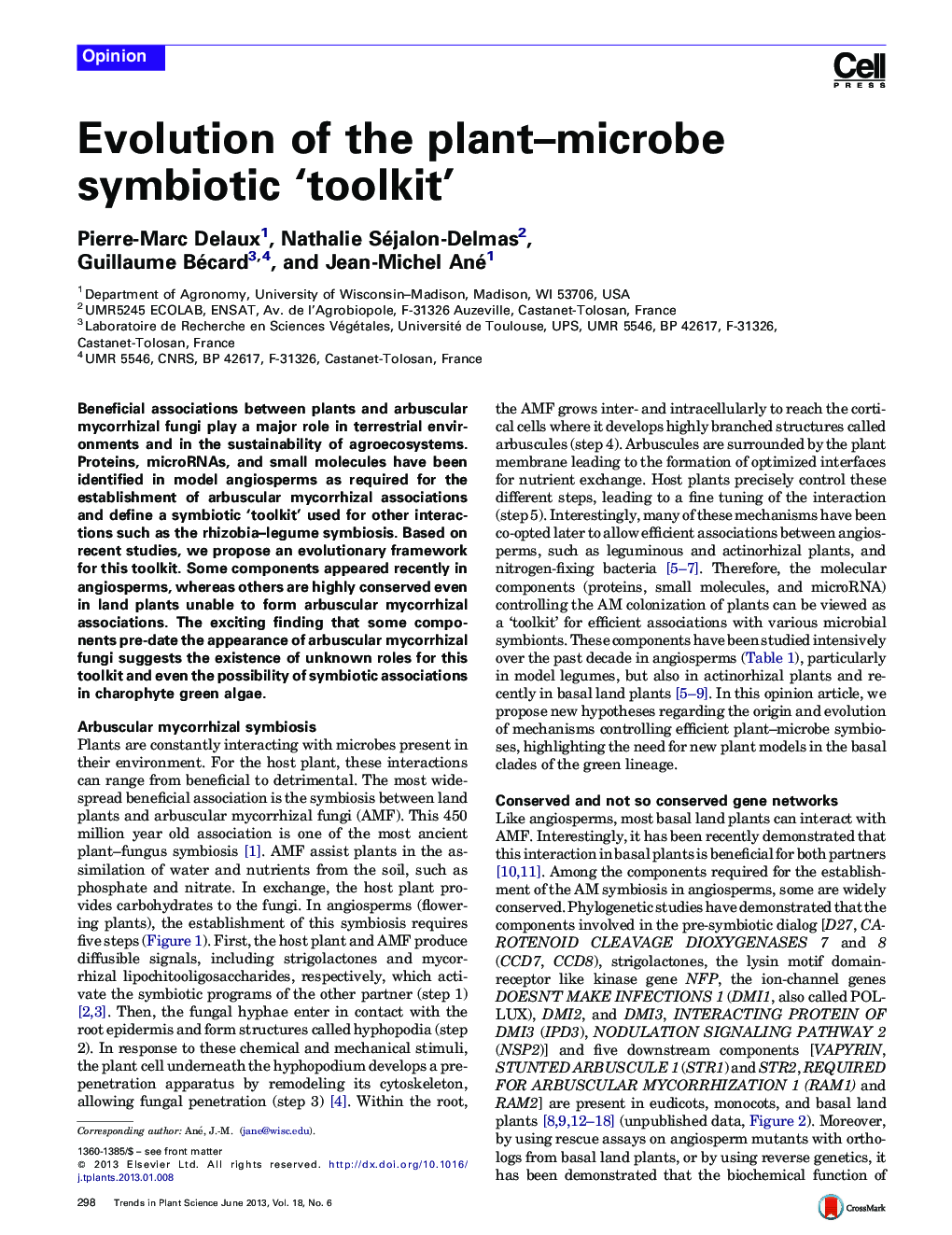 Evolution of the plant–microbe symbiotic ‘toolkit’