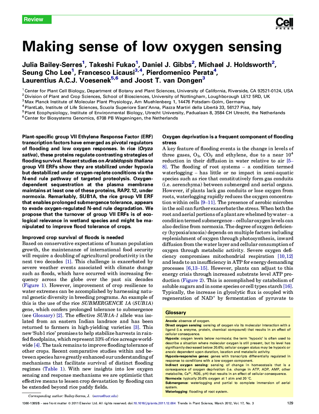عکس صفحه اول مقاله: Making sense of low oxygen sensing Making sense of low oxygen sensing
