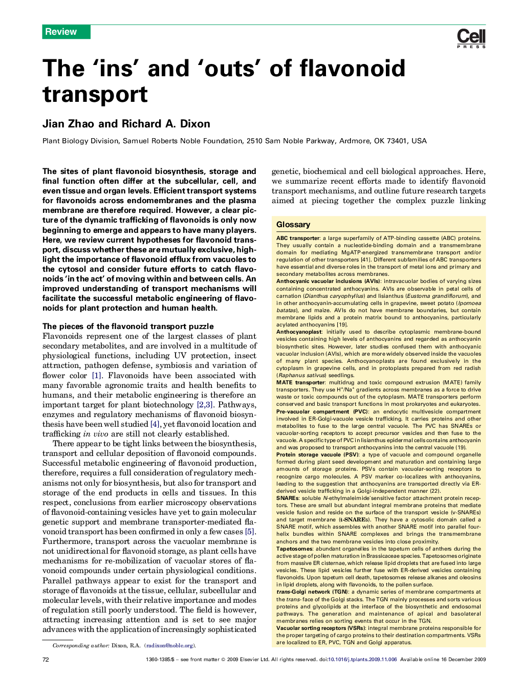 The ‘ins’ and ‘outs’ of flavonoid transport