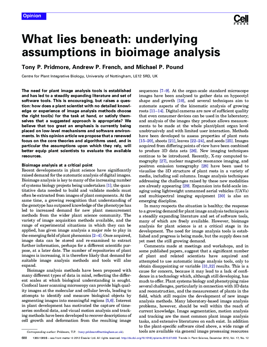 What lies beneath: underlying assumptions in bioimage analysis