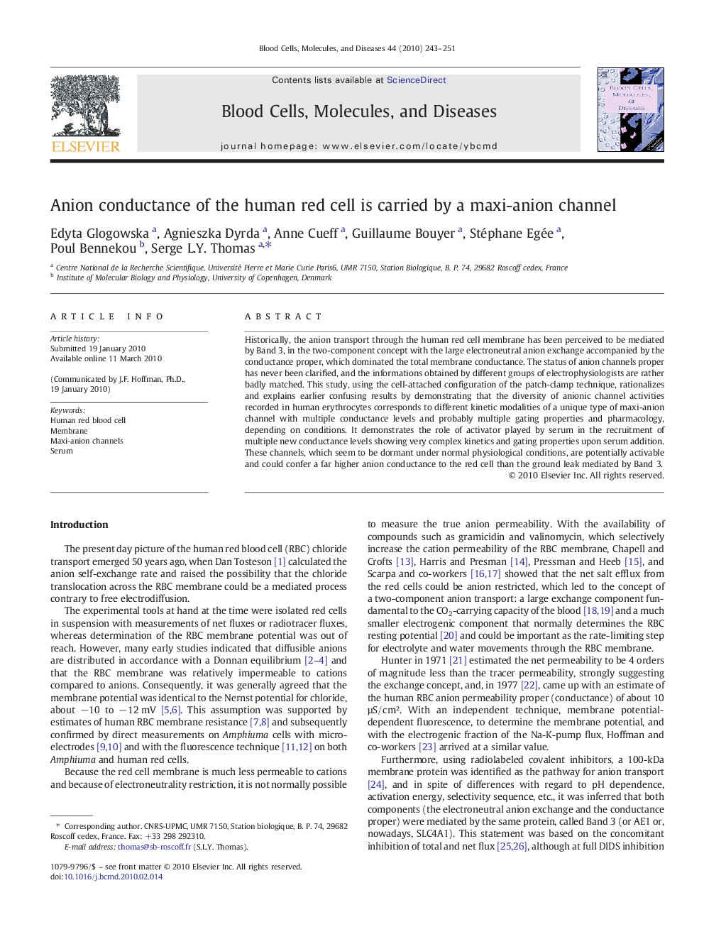 Anion conductance of the human red cell is carried by a maxi-anion channel