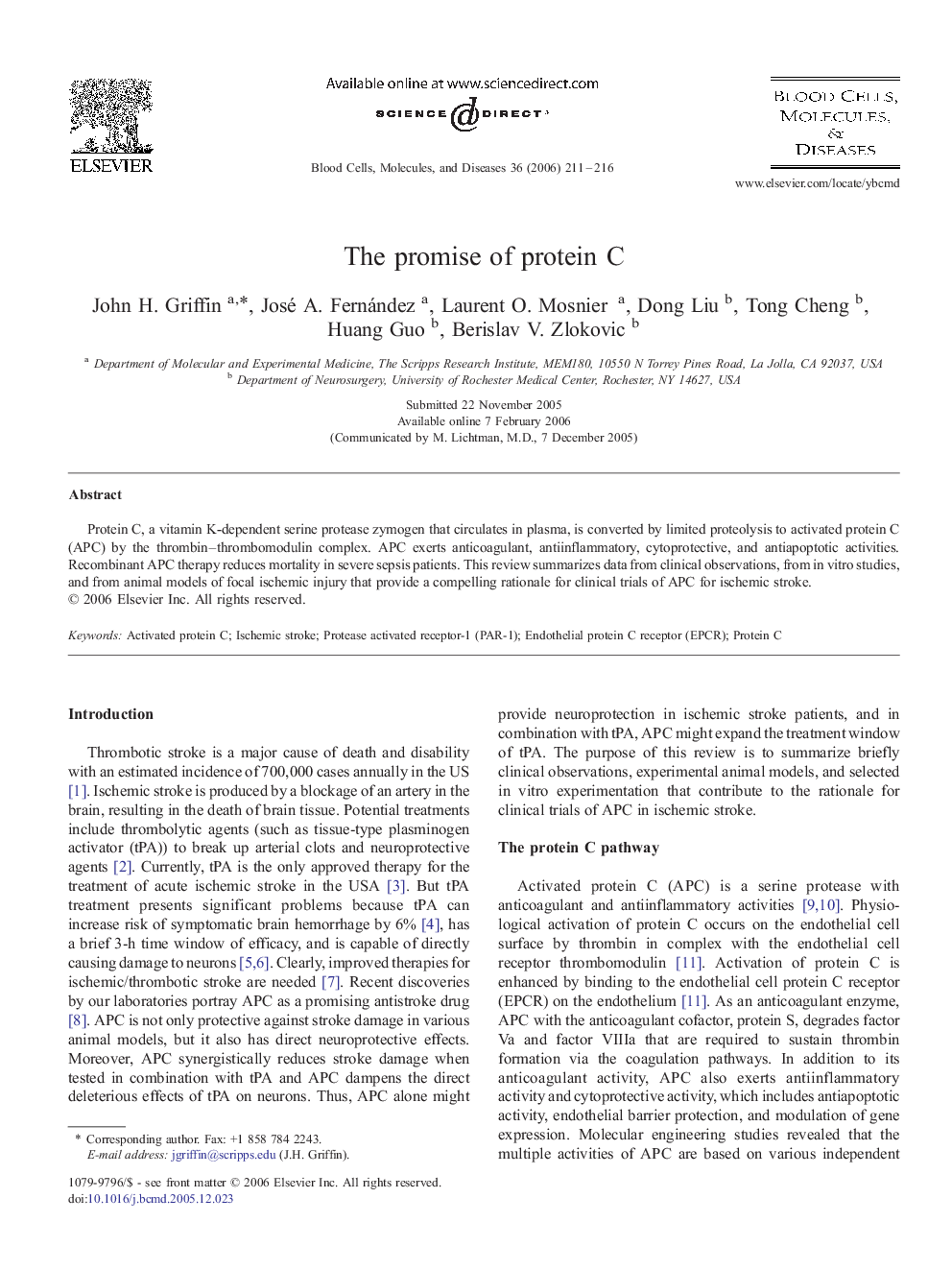 The promise of protein C 