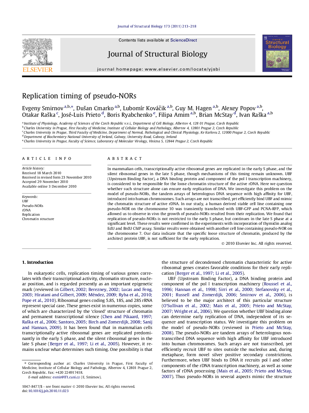 Replication timing of pseudo-NORs