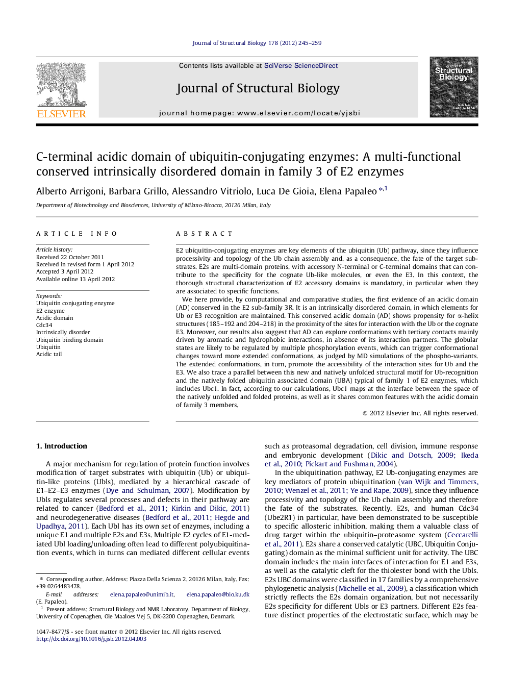 C-terminal acidic domain of ubiquitin-conjugating enzymes: A multi-functional conserved intrinsically disordered domain in family 3 of E2 enzymes